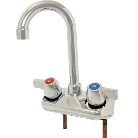 Bk Resources 4" O.C.WorkForce Shallow Splash Mount Faucet W/8" Gooseneck Spout BKF-W2-8G-G